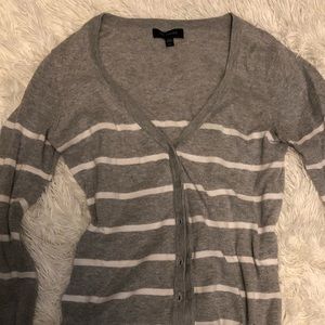 The Limited Stripped V-Neck Cardigan